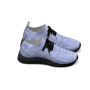 Light Blue Tweed - Black Soles